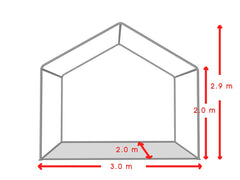 3x2 m ECONOMY Event Tent, white PVC 500 gr/m2