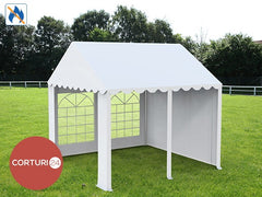 3x3 m ECONOMY Events Tent, white fireproof PVC 500 gr/m2