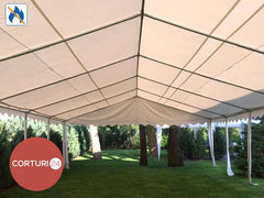 4x12 m ECONOMY Events Tent, white fireproof PVC 500 gr/m2