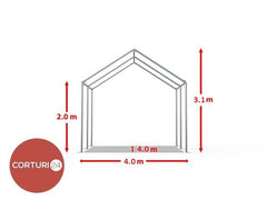 4x4 m ECONOMY Event Tent, white PVC 500 gr/m2