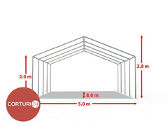 5x8 m ECONOMY Event Tent, white PVC 500 gr/m2