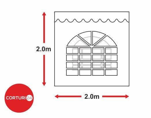 Side tarpaulin with arched window, 2x2 m | Prelate laterale cu fereastra | Prelate laterale cu fereastra | Corturi24