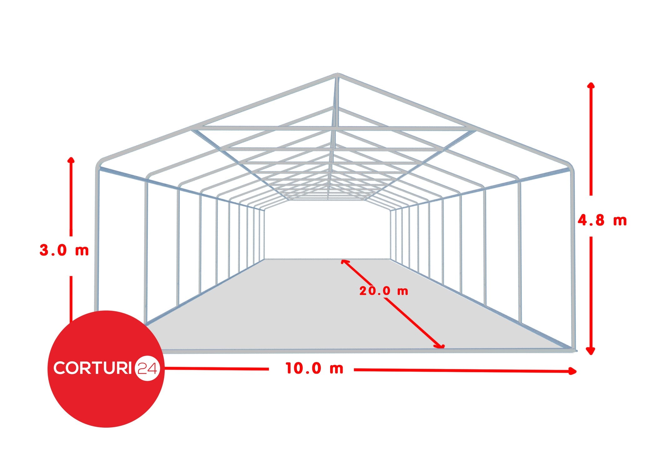 10X20m Event Tent PROFESSIONAL XXL, white PVC