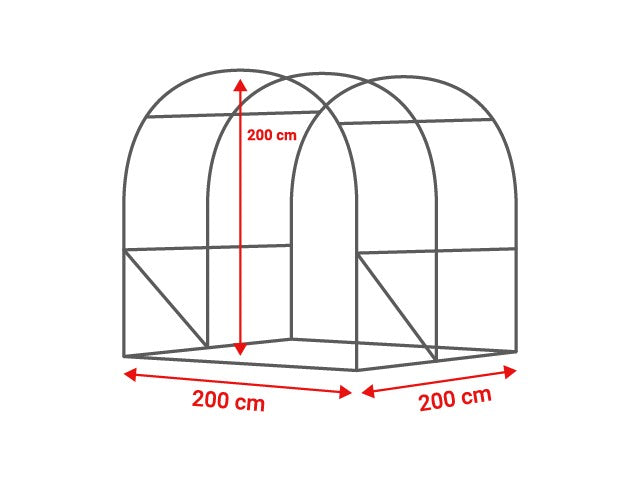 2x2 m Greenhouse Polytunnel 4 sqm, galvanized pipe