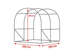 2x2 m Greenhouse Polytunnel 4 sqm, galvanized pipe