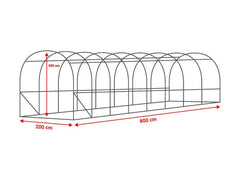 2x8 m Solargarten 6 qm, verzinktes Rohr 