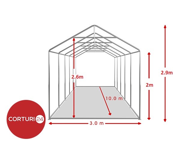 3x10 m PROFESSIONAL Event Tent, white fireproof PVC