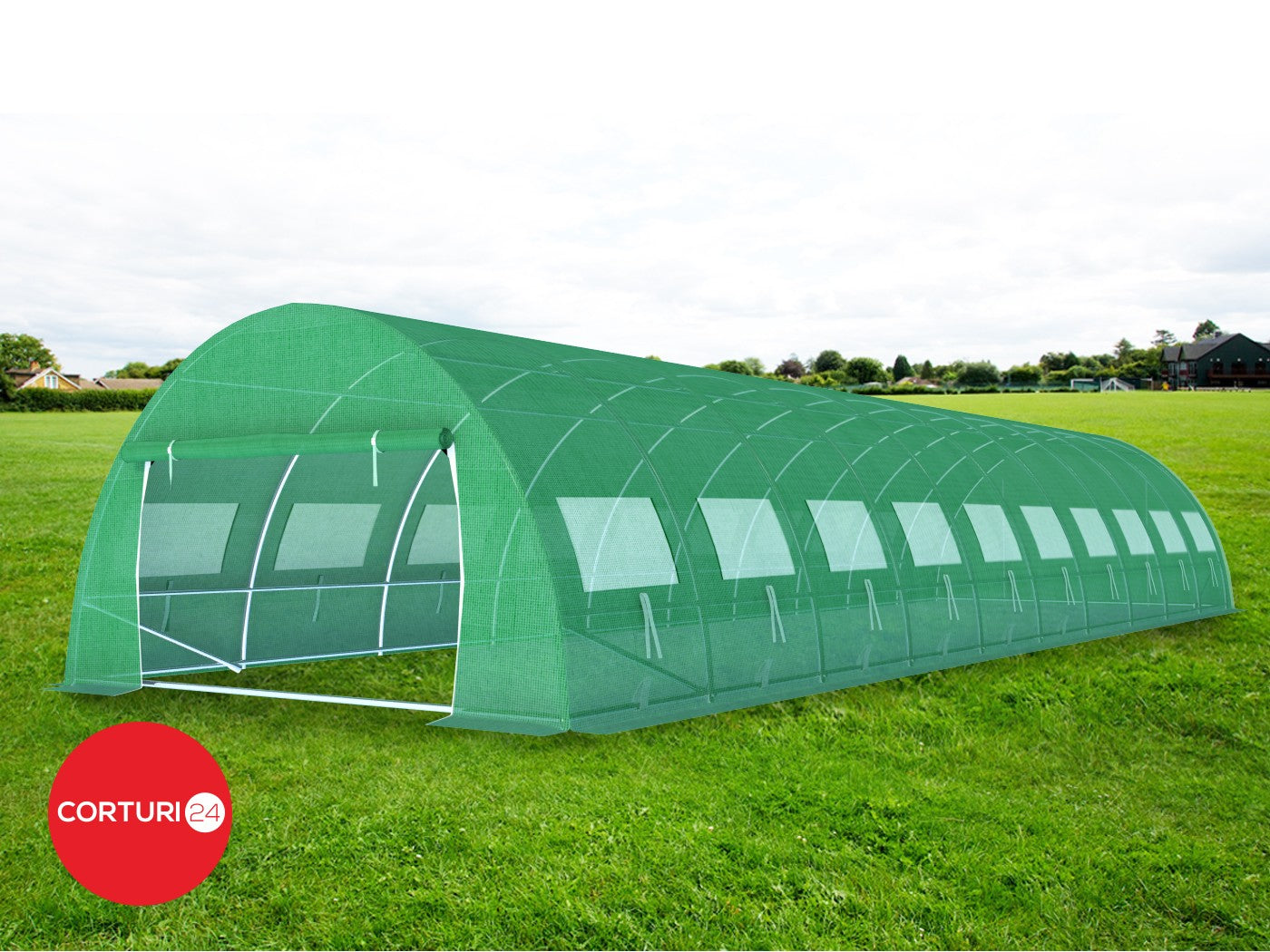 3x10 m Greenhouse Polytunnel 30 sqm, galvanized pipe