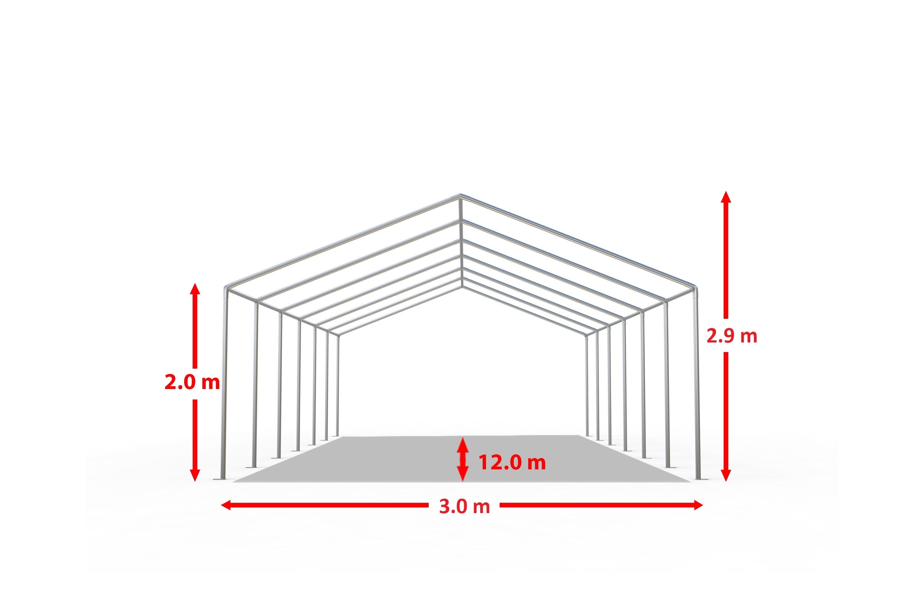 3x12 m ECONOMY Event Tent, white PVC