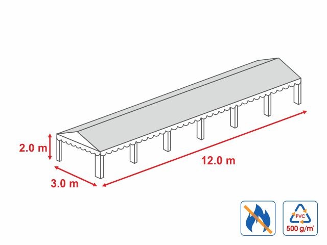 3x12 m-Roof tarpaulin 500 gr/m2 - 2m lateral height | Prelate acoperis | Prelate acoperis, Produse | Corturi24