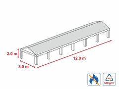 3x12 m-Roof tarpaulin 500 gr/m2 - 2m lateral height | Prelate acoperis | Prelate acoperis, Produse | Corturi24