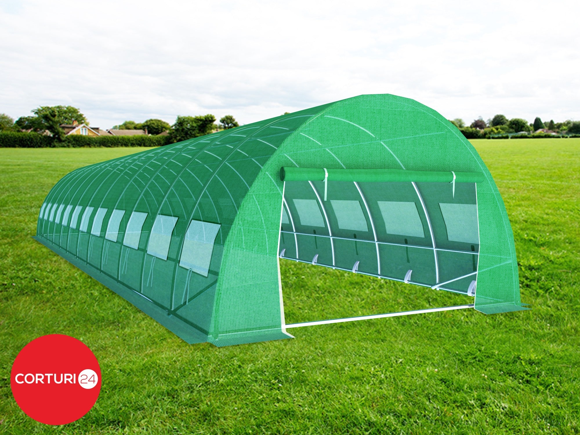 3x12 m Greenhouse Polytunnel 36 sqm, galvanized pipe | Solarii | Solarii | Corturi24