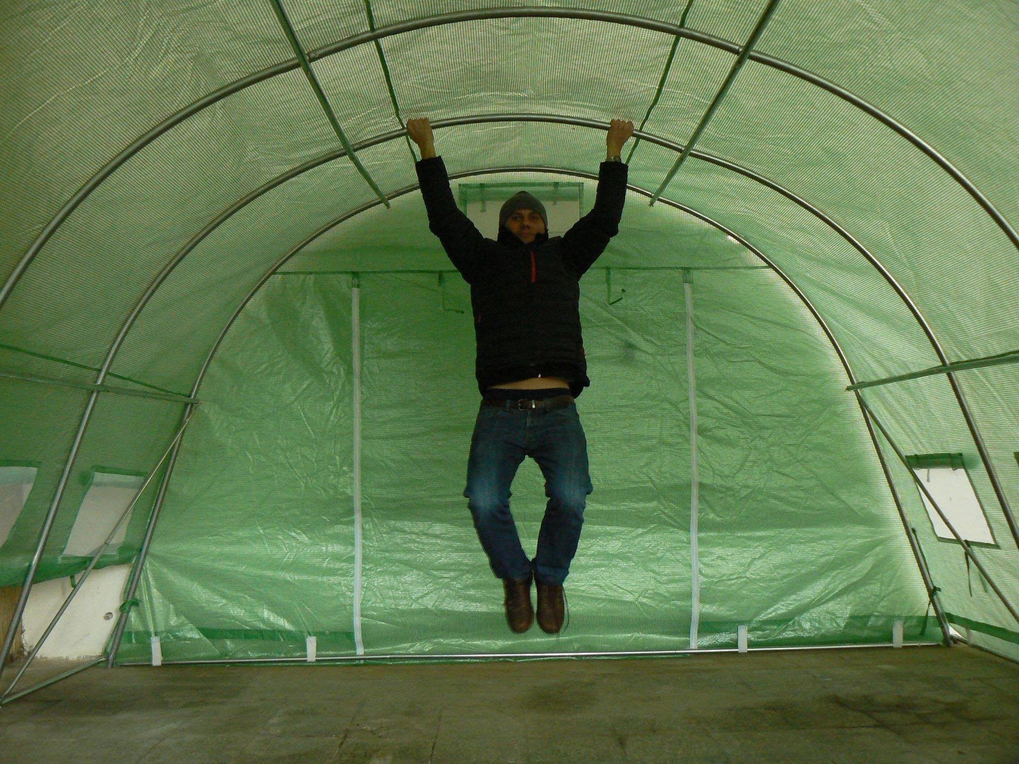 3x12 m Greenhouse Polytunnel 36 sqm, galvanized pipe