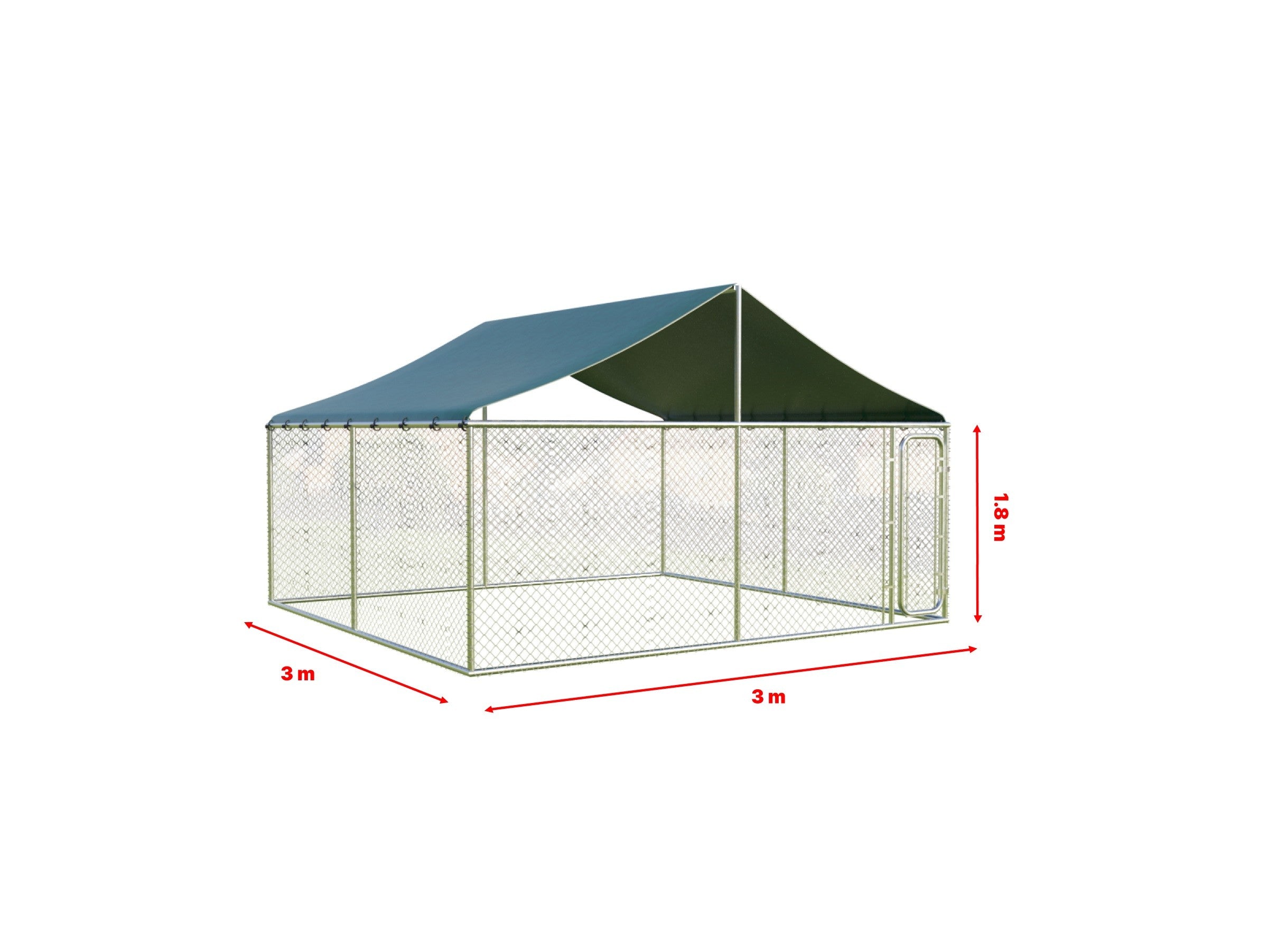 3x3 m / 1.8m - Galvanized steel dog pen