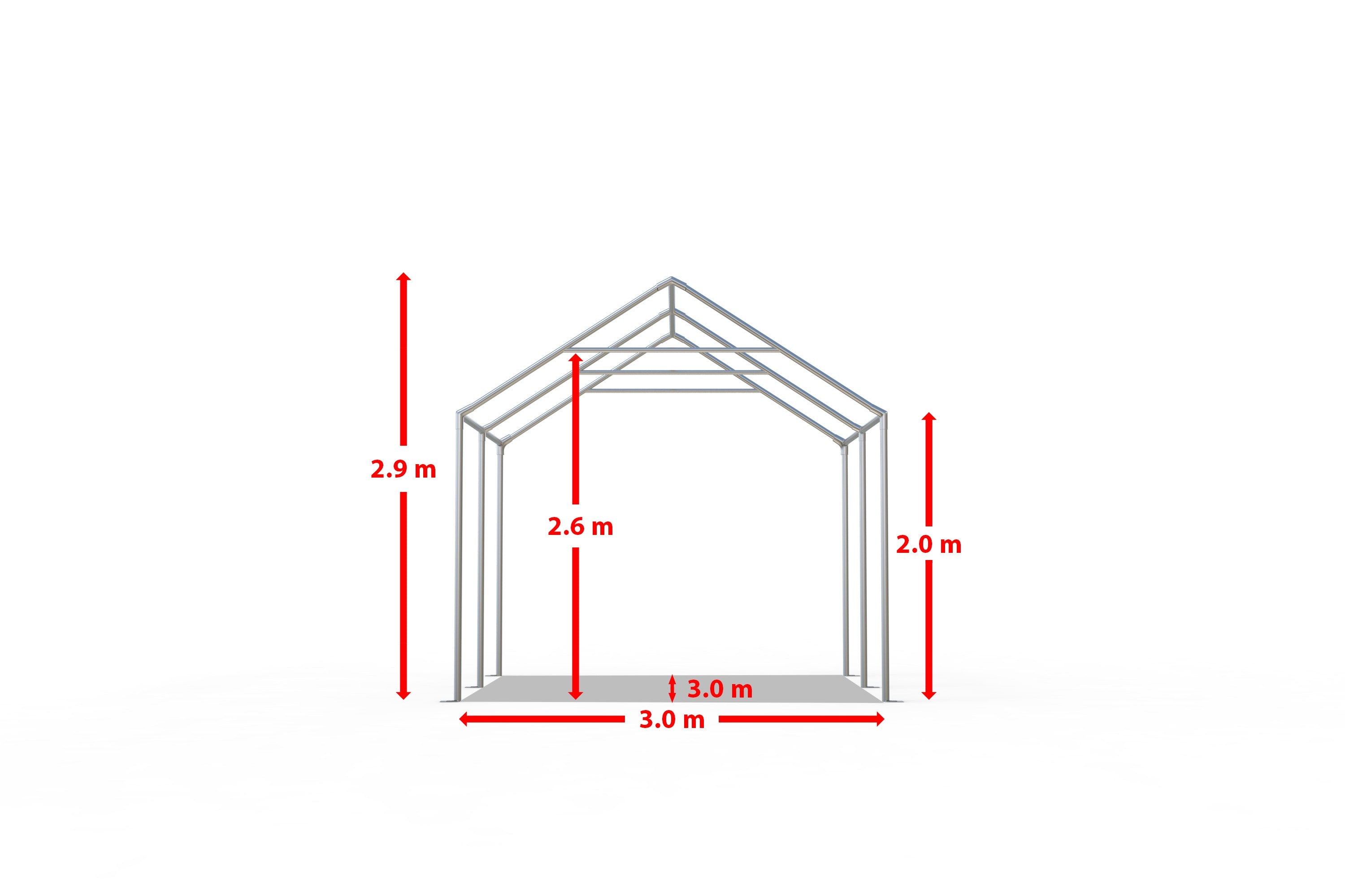 3x3 m PROFESSIONAL Events Tent, white fireproof PVC