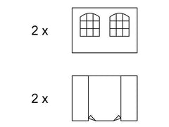 3x3 m Faltpavillon Professional Aluminium 50 mm, mit 4 Fenstern, PVC 620 g/m2, weiß, feuerfest