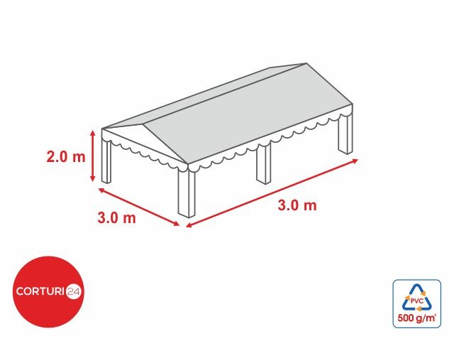 3x3 m-Roof tarpaulin 500 gr/m2 - 2m side height | Prelate acoperis | Prelate acoperis, Produse | Corturi24