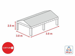 3x3 m-Roof tarpaulin 500 gr/m2 - 2m side height | Prelate acoperis | Prelate acoperis, Produse | Corturi24