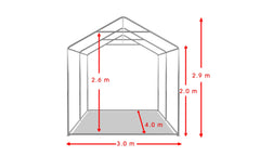 3x4 m PROFESSIONELLES Veranstaltungszelt, weißes feuerfestes PVC