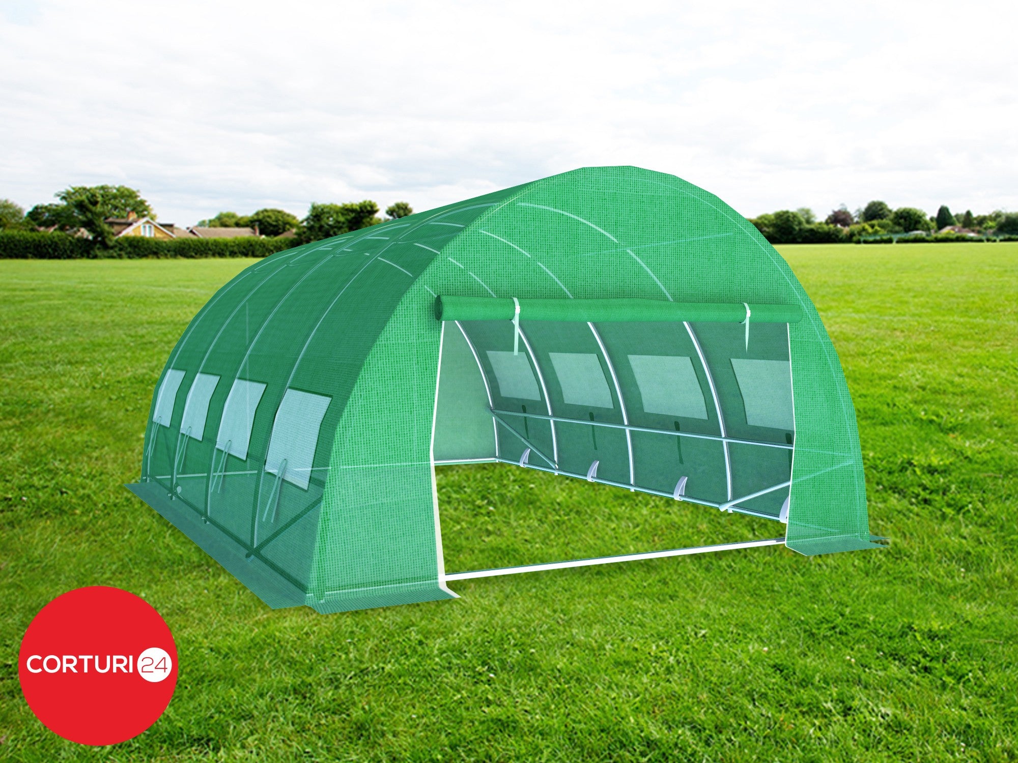 3x4 m Greenhouse Polytunnel 12 sqm, galvanized pipe | Solarii | Solarii | Corturi24