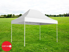 3x4,5 m Faltpavillon Professional Aluminium 50 mm, mit 6 Fenstern, PVC 620 g/m2, weiß, feuerfest