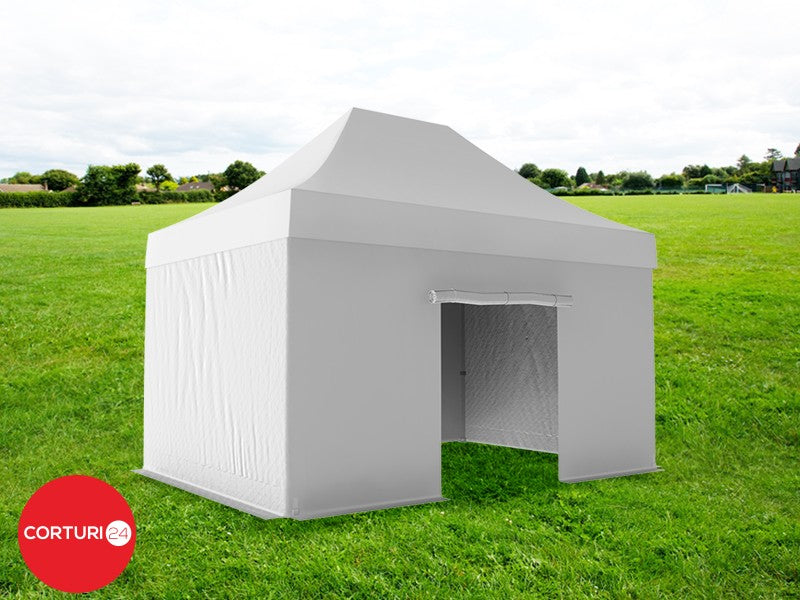 3x4.5 m Folding Pavilion Professional Aluminum 50 mm, without windows, PVC 620 gr /m2, white, fireproof | Pavilioane pliabile | Pavilioane pliabile, Produse | Corturi24