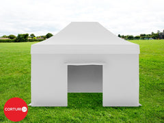 3x4.5 m Folding Pavilion Professional Aluminum 50 mm, without windows, PVC 620 gr /m2, white, fireproof