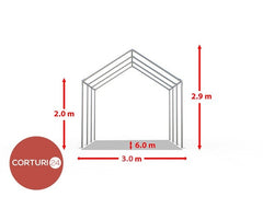 3x6 m ECONOMY Eventzelt, weißes PVC