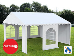 3x6 m PROFESSIONELLES Veranstaltungszelt, weißes feuerfestes PVC