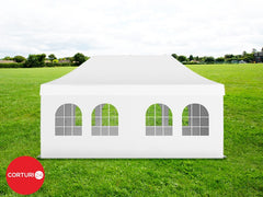 3x6 m Folding Pavilion Professional Aluminum 50 mm, with 8 windows, PVC 620 gr /m2, white, fireproof