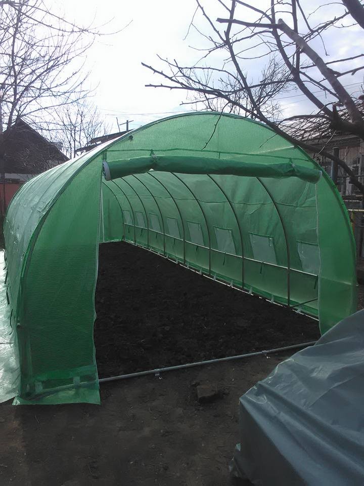 3x6 m Greenhouse Polytunnel 18 sqm, galvanized pipe