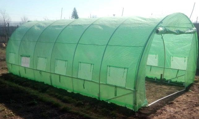 3x6 m Greenhouse Polytunnel 18 sqm, galvanized pipe