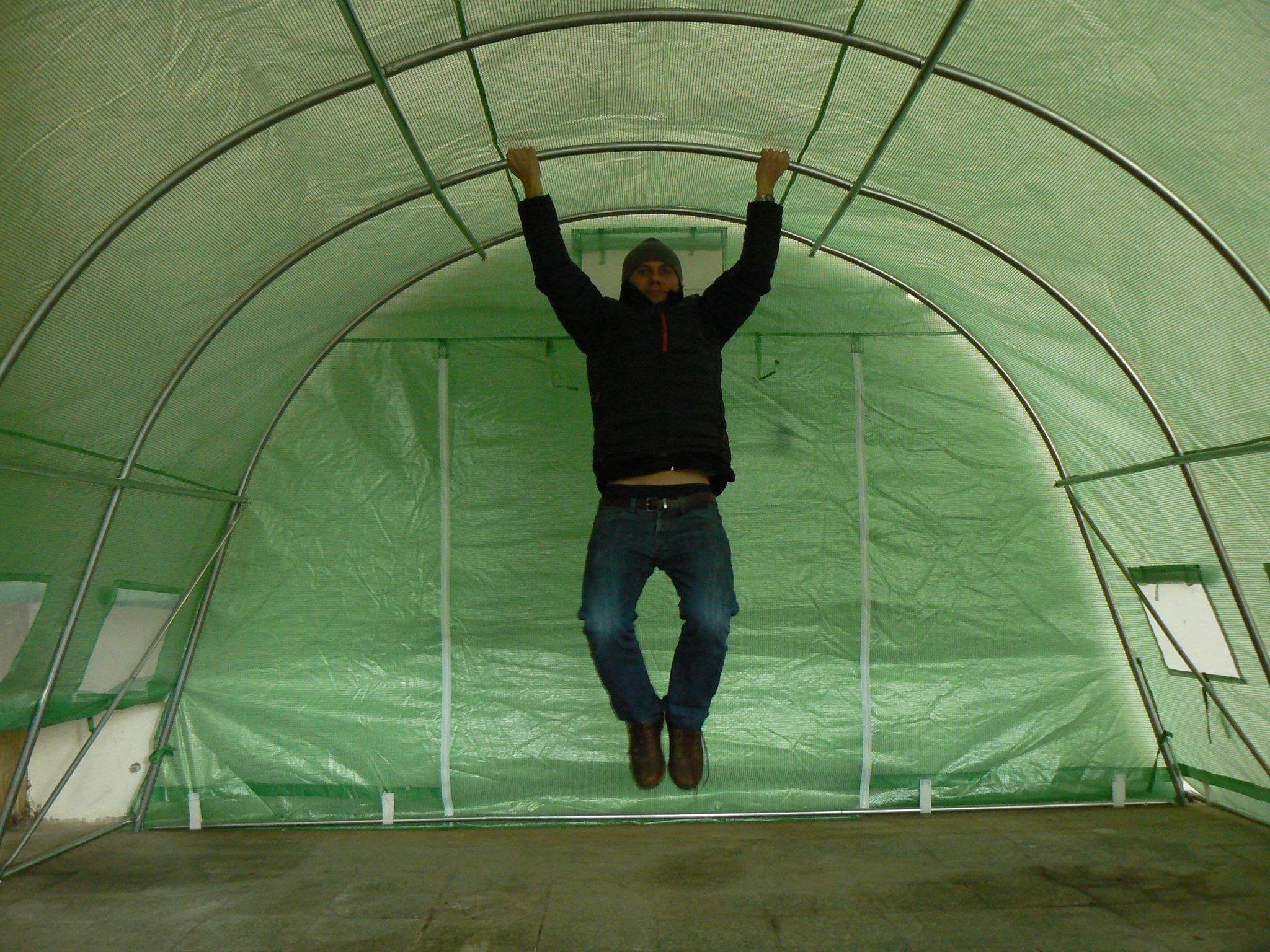 3x6 m Greenhouse Polytunnel 18 sqm, galvanized pipe