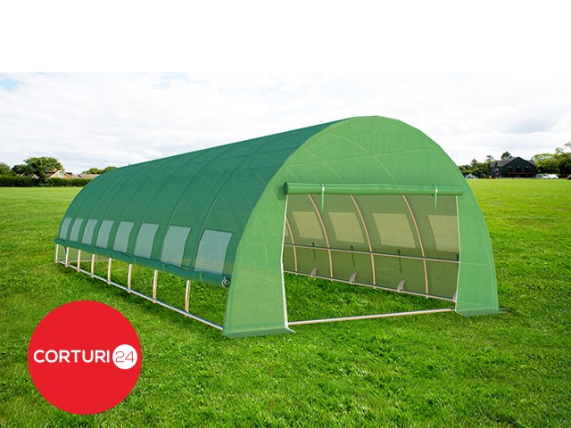 3x8 m Greenhouse Polytunnel 24 sqm, galvanized pipe