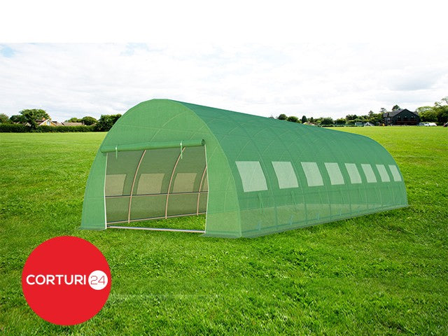 3x8 m Greenhouse Polytunnel 24 sqm, galvanized pipe