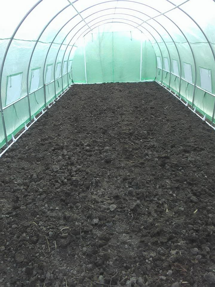 3x9m Greenhouse Polytunnel 27 sqm, galvanized pipe