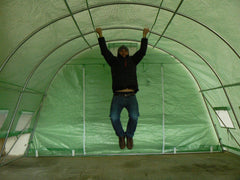 3x9m Greenhouse Polytunnel 27 sqm, galvanized pipe