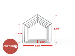 4x10 m ECONOMY Eventzelt, weißes PVC
