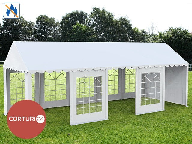 4x12 m ECONOMY Events Tent, white fireproof PVC