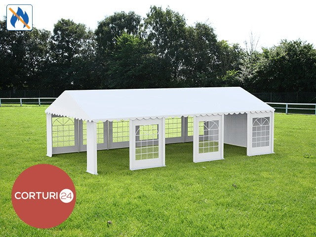 4x12 m ECONOMY Events Tent, white fireproof PVC