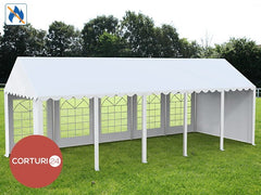 4x12 m ECONOMY Events Tent, white fireproof PVC 500 gr/m2