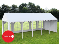 4X10 m PROFESSIONELLES Eventzelt, weißes feuerfestes PVC