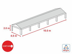 4x10 m-Roof tarpaulin 500 gr/m2 - 2m side height | Prelate acoperis | Prelate acoperis | Corturi24