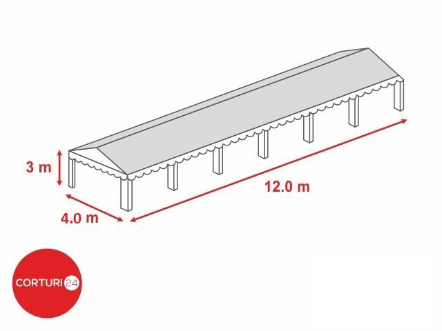 4x12 m-Roof tarpaulin 500 gr/m2 - 2m side height | Prelate acoperis | Prelate acoperis | Corturi24