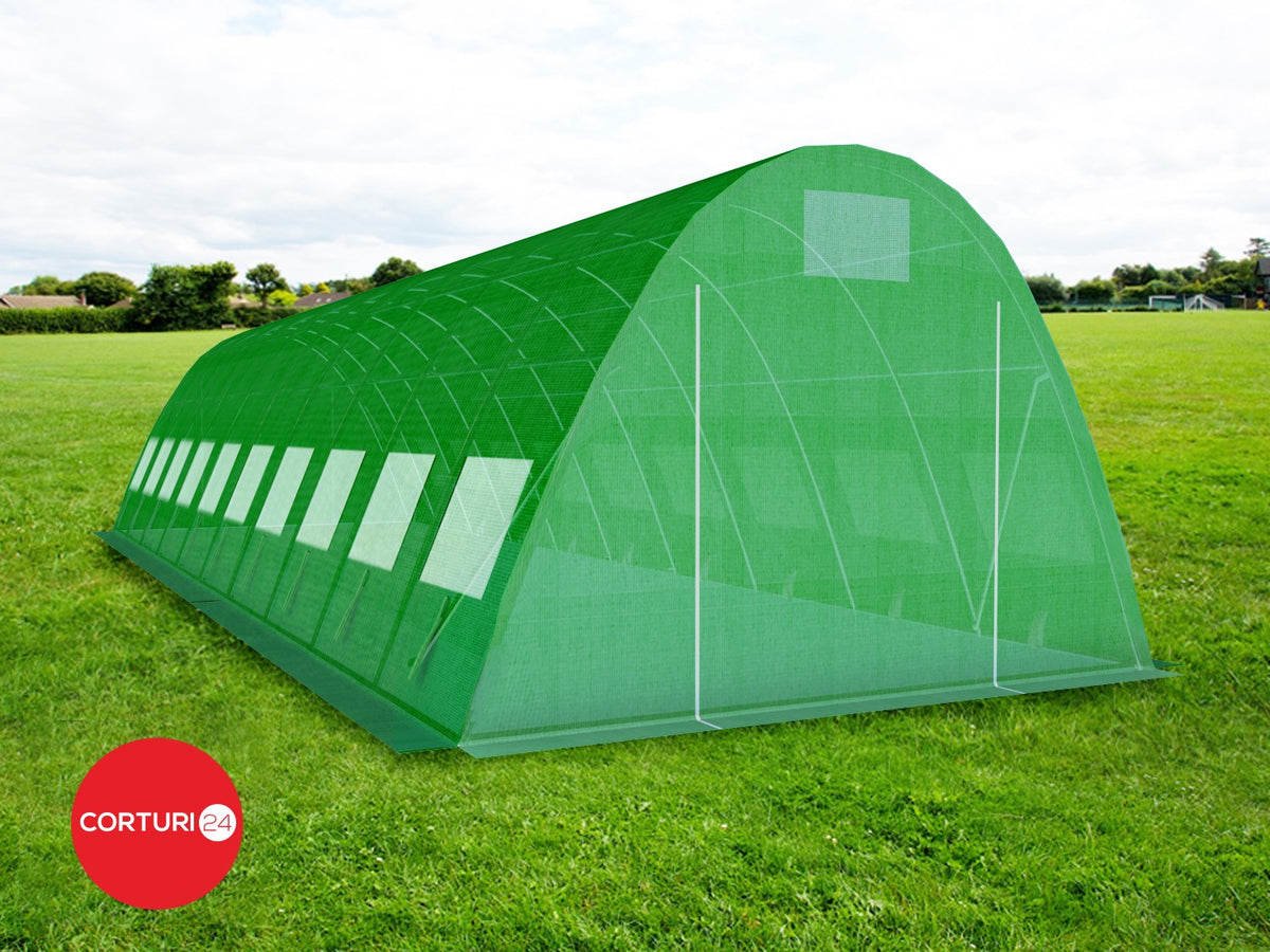 4x10 m Greenhouse Polytunnel 40 sqm, galvanized pipe – Corturi24.com