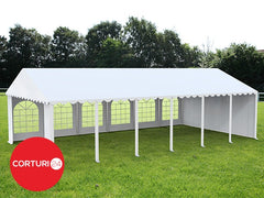 4x12 m PROFESSIONELLES Eventzelt, weißes feuerfestes PVC
