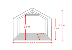 4x4 m PROFESSIONELLES Veranstaltungszelt, weißes feuerfestes PVC