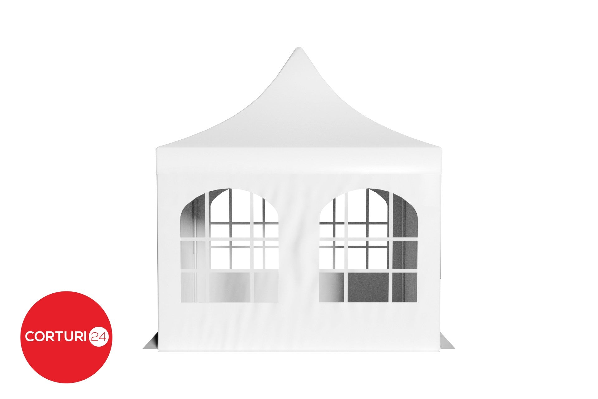 4x4 m Pavillon Professional Aluminium 50 mm, mit Fenstern, PVC 620 g/m2, weiß, feuerfest