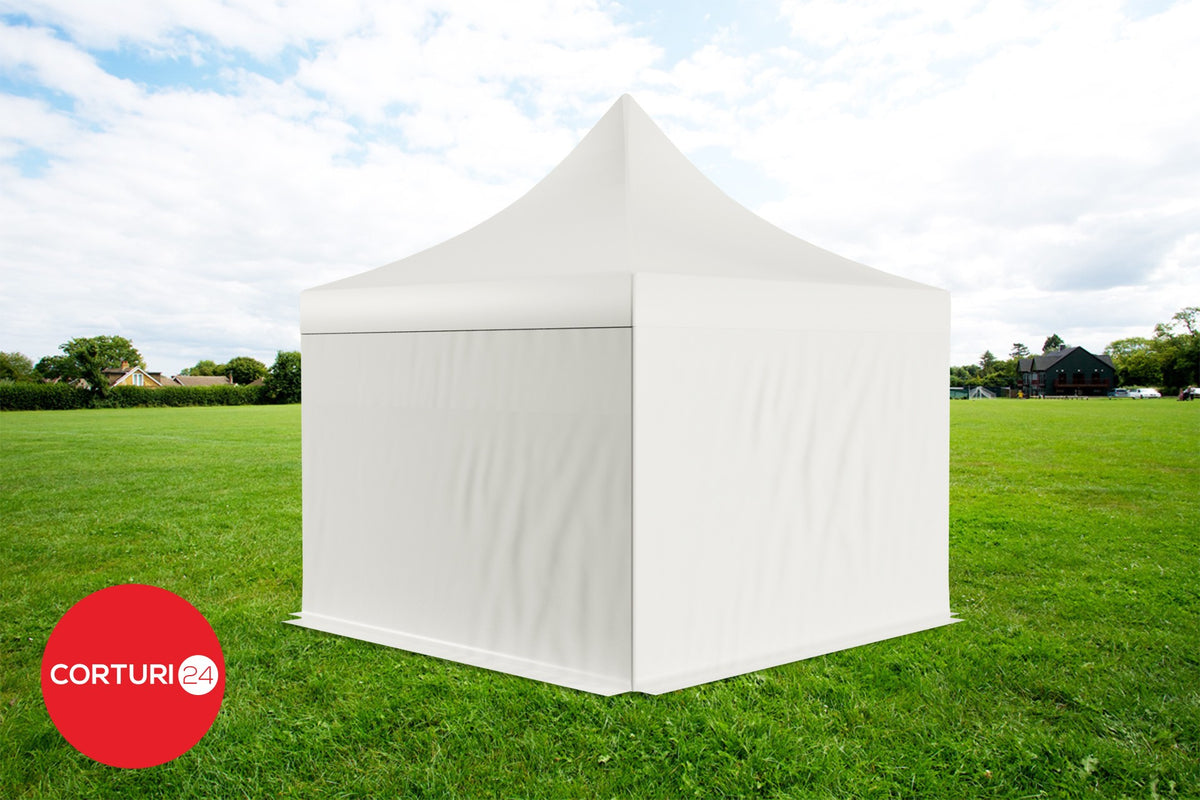 4x4 m Folding pavilion Professional Aluminum 50 mm, without windows, PVC 620 gr /m2, white, fireproof | Pavilioane pliabile | Pavilioane pliabile, Produse | Corturi24