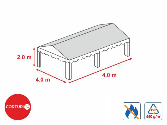 4x4 m-Roof tarpaulin 500 gr/m2 - 2m side height | Prelate acoperis | Prelate acoperis, Produse | Corturi24